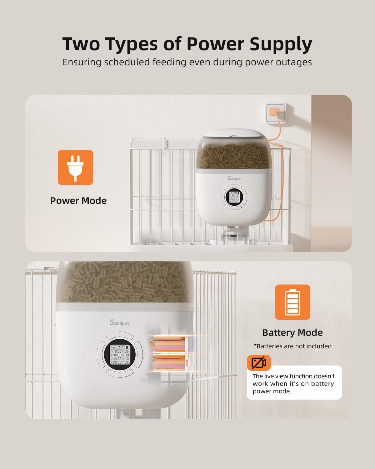 Hanging Rabbit Feeder, Programmable Automatic Pet Feeder with Dry Food Dispenser, Desiccant Bag and