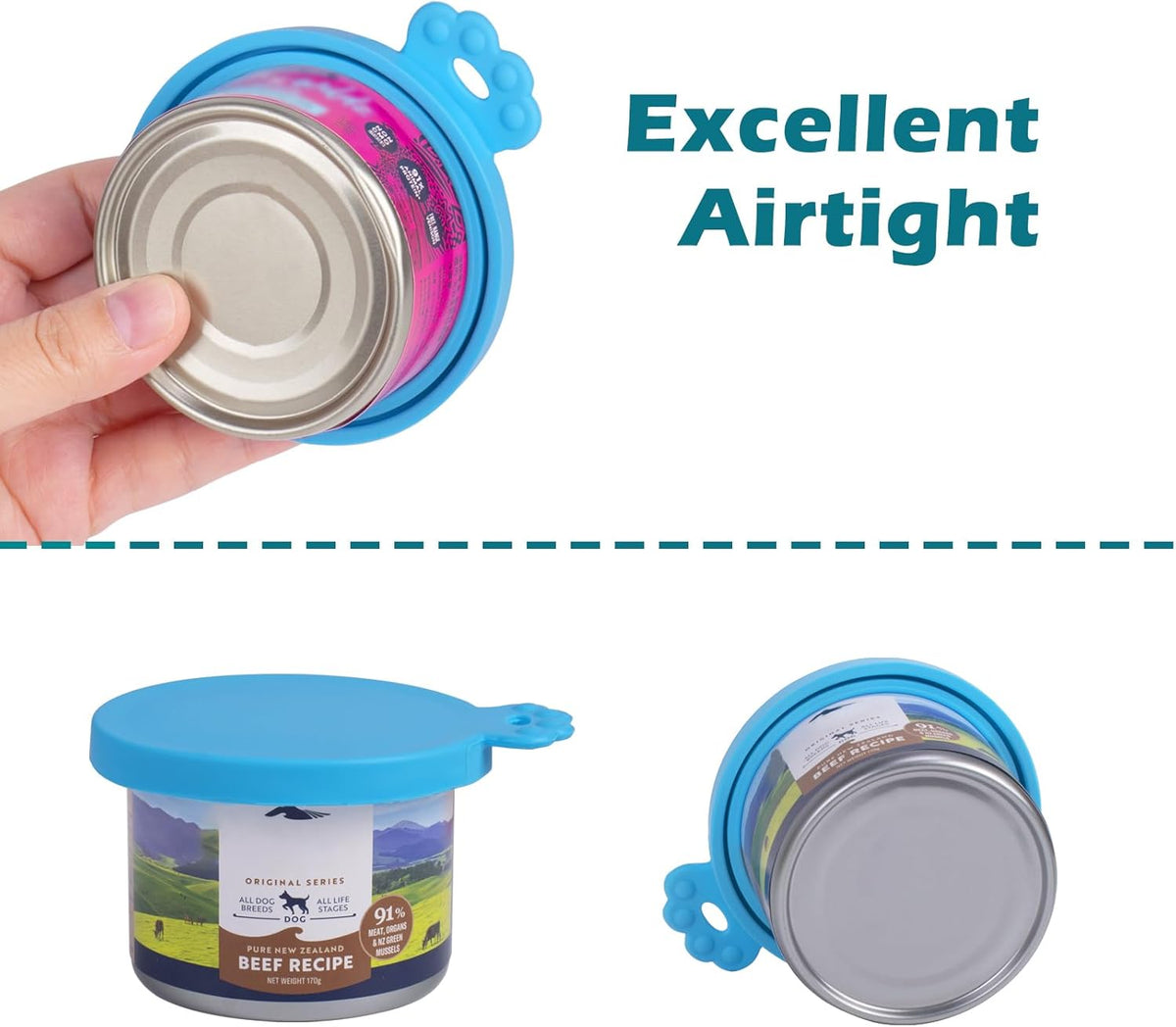 PetBonus 2 Pack Silicone Pet Can Cover Lids, Universal Size for Dog Cat Food, 1 fit 3 Standard Size