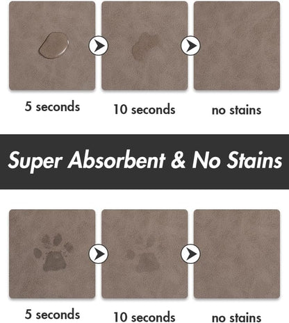 MontVoo Absorbent Dog Water Mat-Dog Mat for Food and Water Bowl, Quick Dry Pet Feeding Mat, No