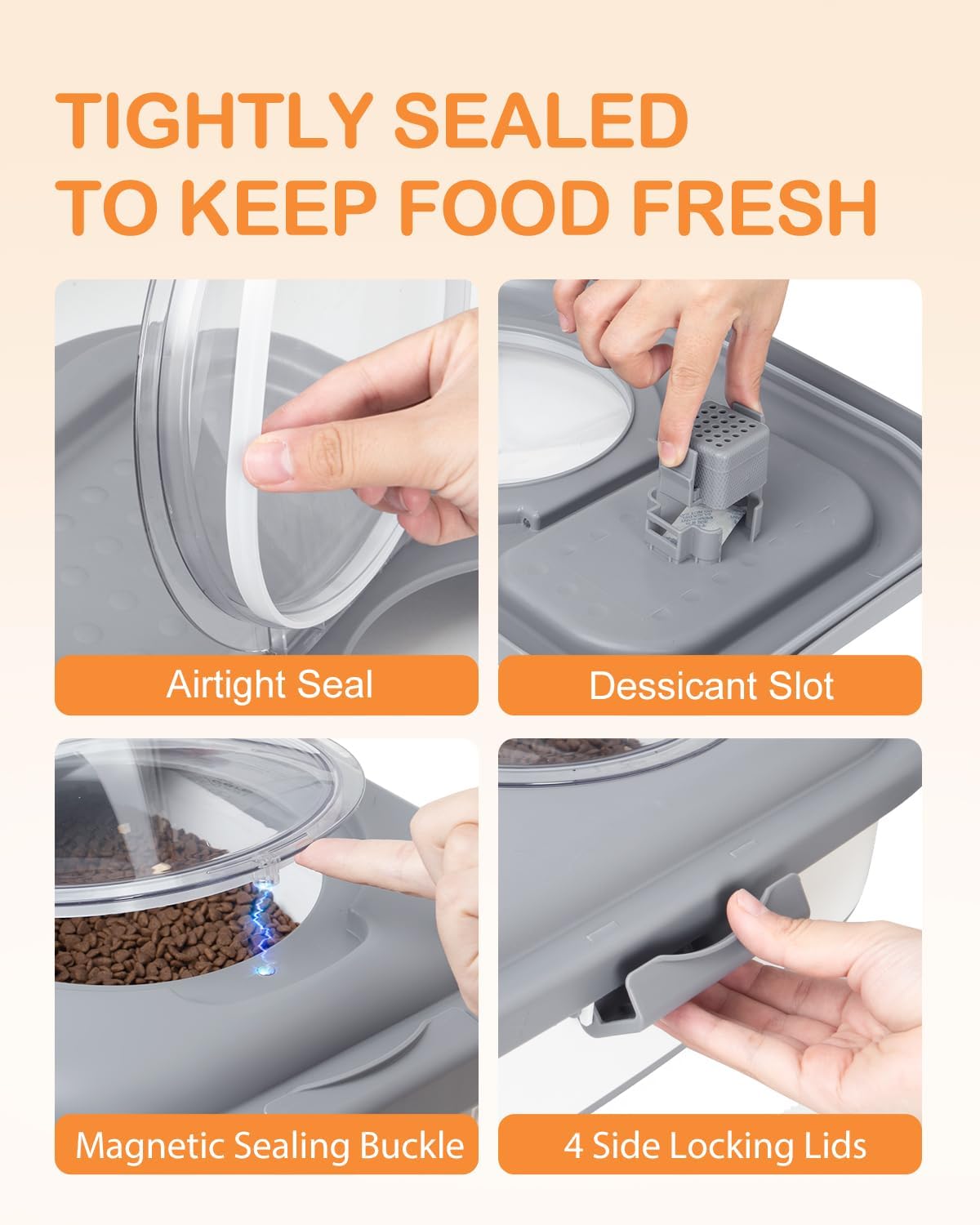25-28lbs Dog Food Storage Container, Collapsible Dog Food Container, Wheels, Handle, Airtight Pet