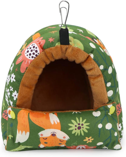 Wontee Bird Nest House Winter Warm Snuggle Hut Bird Bed Hanging Hammock for Parrots Budgies
