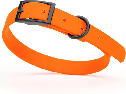 Dogline Biothane Waterproof Dog Collar Strong Coated Nylon Webbing with Black Hardware Odor- Proof