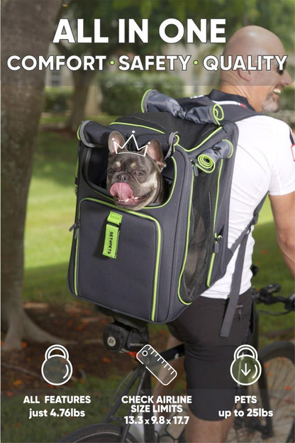 Cat Backpack Carrier & Dog Car Seat for Small Pets Up to 25 lbs - Expandable Cat Carrier Backpack