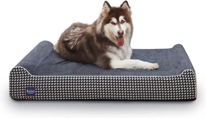 Laifug Orthopedic Memory Foam Extra Large Dog Bed with Pillow and Durable Water Proof Liner &