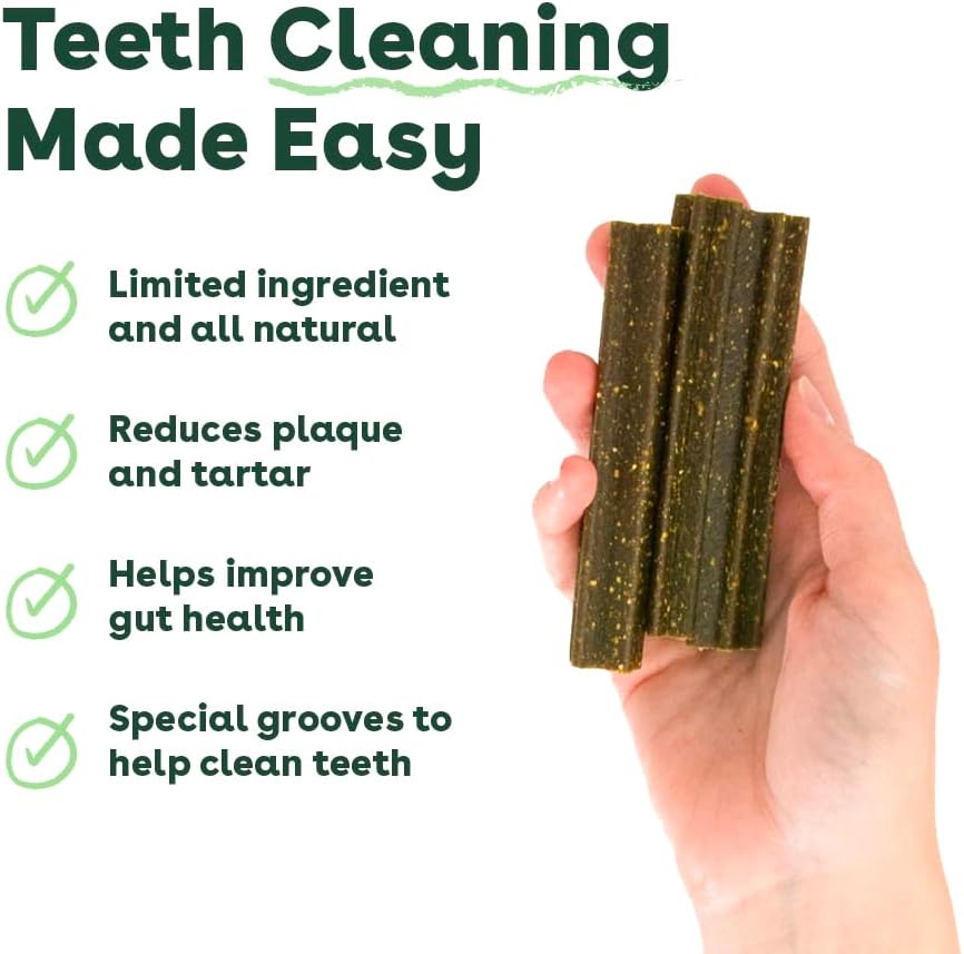 Pupford Dental Chews for Dogs, All-Natural 4-Inch Sticks for Plaque, Tartar & Bad Breath, Grooved