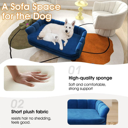Dog Couch Sofa Bed, Comfortable Pet Sofa for Large and Medium Dogs, Soft Velvet Cushion, Durable