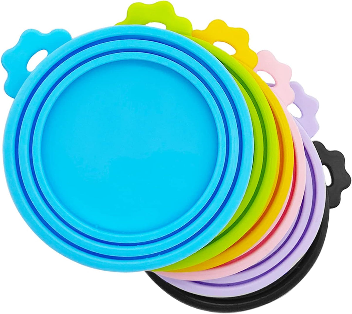 Food Can covers | 6 Pack Silicone Can Lids for Dog and Cat Food | Universal BPA Free | One Can Cap