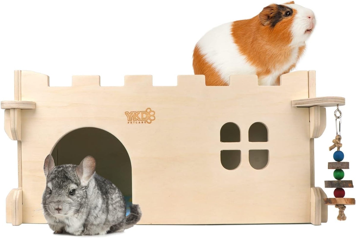 Castle Chinchilla House - Small Animal Hideout for Chinchilla Guinea Pig Hedgehog, or Rat