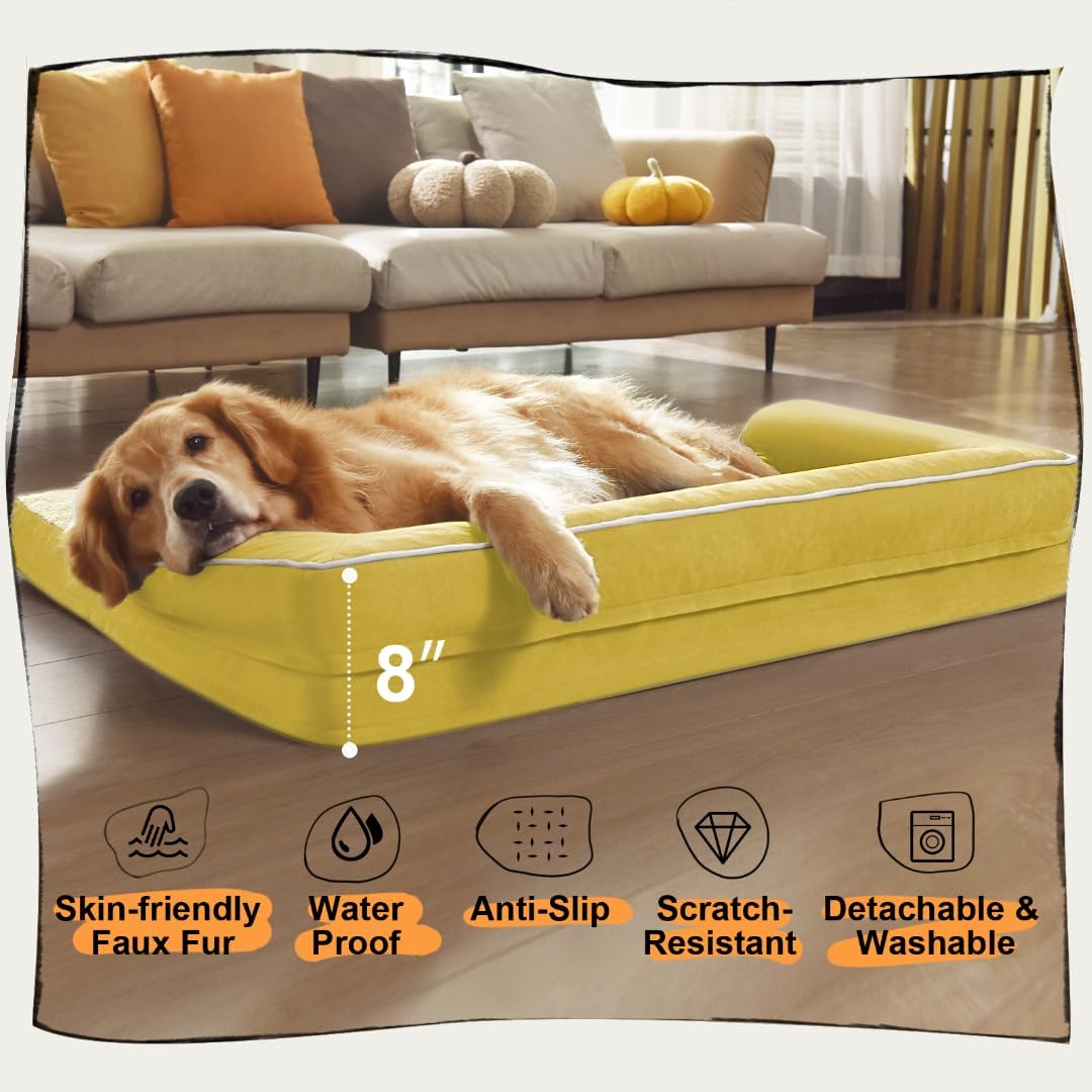 Large Dog Bed Orthopedic Washable | Beds Bolster Pet - XXL Large Big Dogs - Memory Foam - Couch