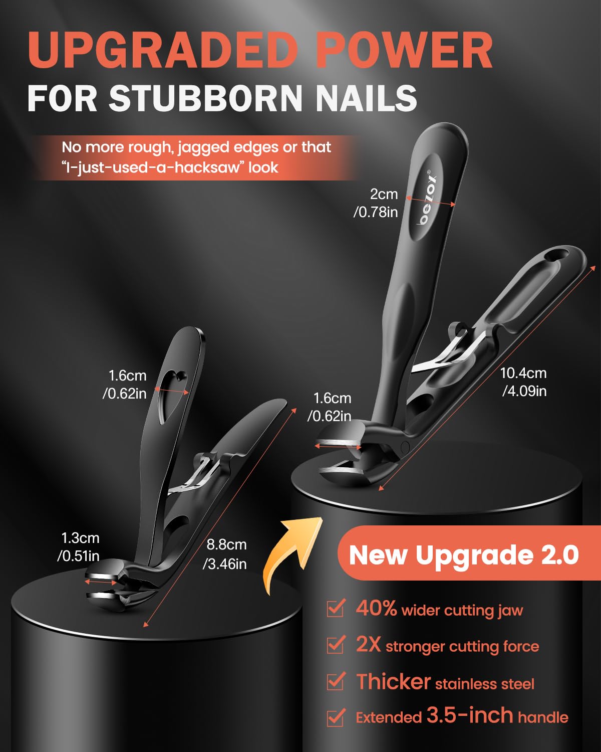 BEZOX Angled Toenail Clippers for Thick Toenails – Long Handle Toe Nail Clippers for Thick Nails