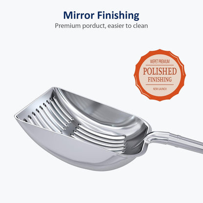 WePet Cat Litter Scoop, Aluminum Alloy Sifter, Kitty Metal Scooper, Deep Shovel, Long Handle, Poop