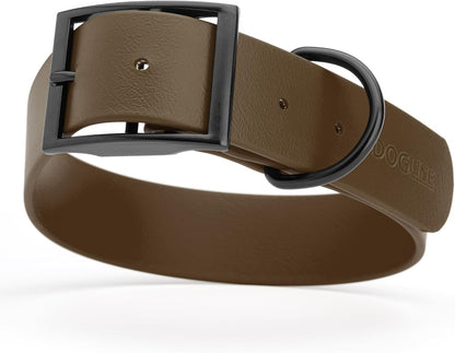 Dogline Biothane Waterproof Dog Collar Strong Coated Nylon Webbing with Black Hardware Odor- Proof