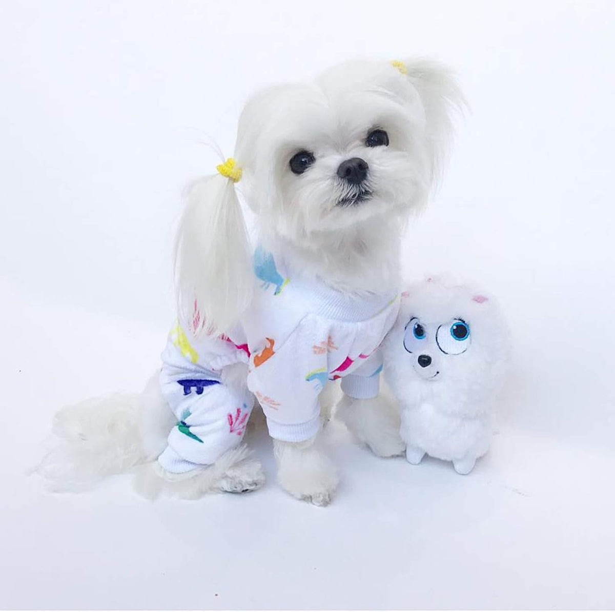 CuteBone Dog Halloween Pajamas Puppy Onesies Small Dogs Soft Pjs Coat Cat Apparel Comfy Pet