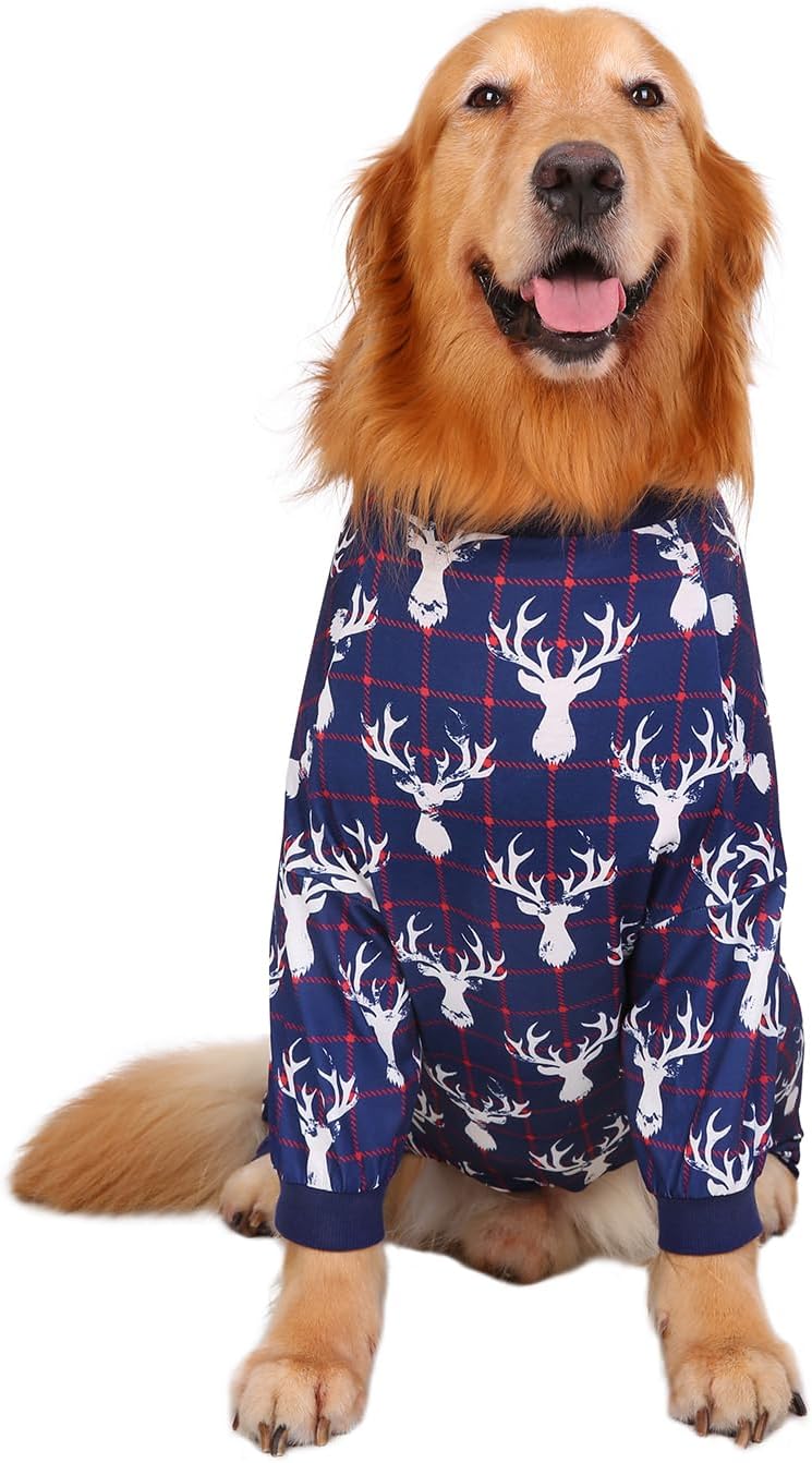 HDE Dog Pajamas One Piece Jammies Jumpsuit Pet Clothes Outfit Stretchy Lightweight Comfy Shirt Pjs