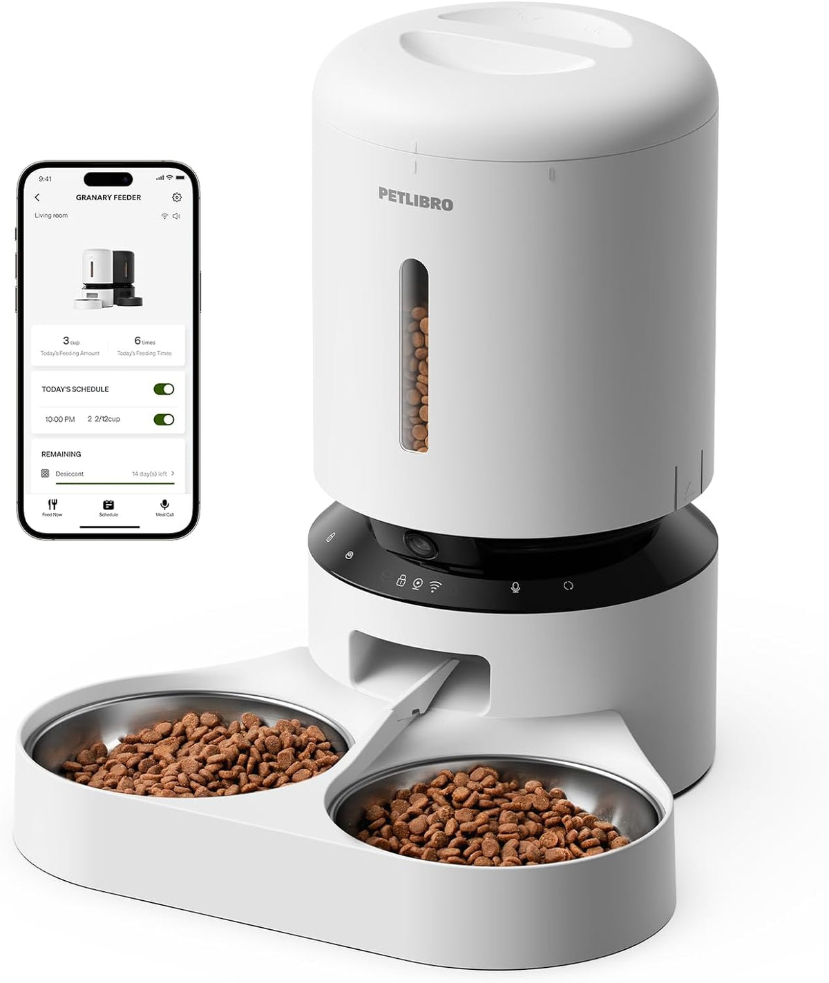 PETLIBRO 5L Automatic Cat Feeder for 2 Cats, 5G&2.4G Wi-Fi Programmable Cat Food Dispenser with