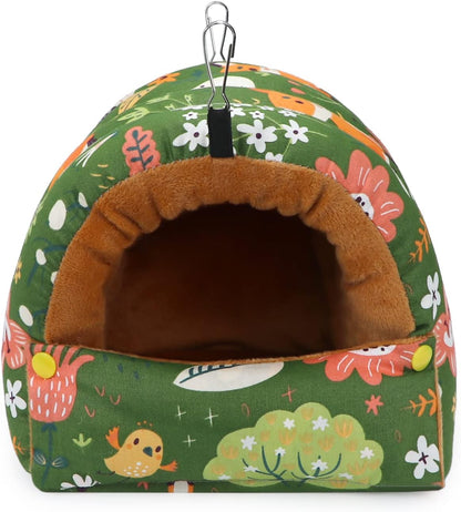 Wontee Bird Nest House Winter Warm Snuggle Hut Bird Bed Hanging Hammock for Parrots Budgies