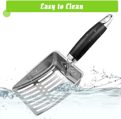 Cat Litter Scoop - Stainless Steel Metal Cat Litter Scoop-Sturdy Mesh Scooper - Mesh Shovel-Easy to