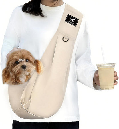 Dog & Cat Carrier Sling, Adjustable Soft Padded Shoulder Puppy Carrier, Hands-Free Dog Carrier Bag