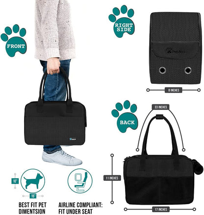 PetAmi Dog Purse Carrier for Small Dogs, Airline Approved Soft Sided Pet Carrier with Pockets
