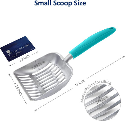 WePet Cat Litter Scoop, Aluminum Alloy Sifter, Kitty Metal Scooper, Deep Shovel, Long Handle, Poop