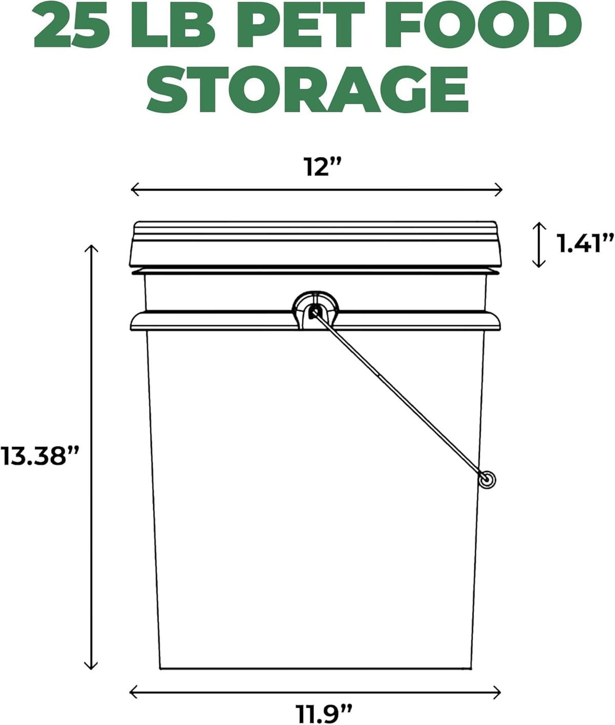 EconoHome Pet Food Storage Container – Holds Up to 25 lbs – Airtight Food Storage with Gamma Seal