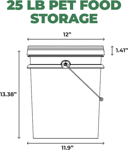 EconoHome Pet Food Storage Container – Holds Up to 25 lbs – Airtight Food Storage with Gamma Seal