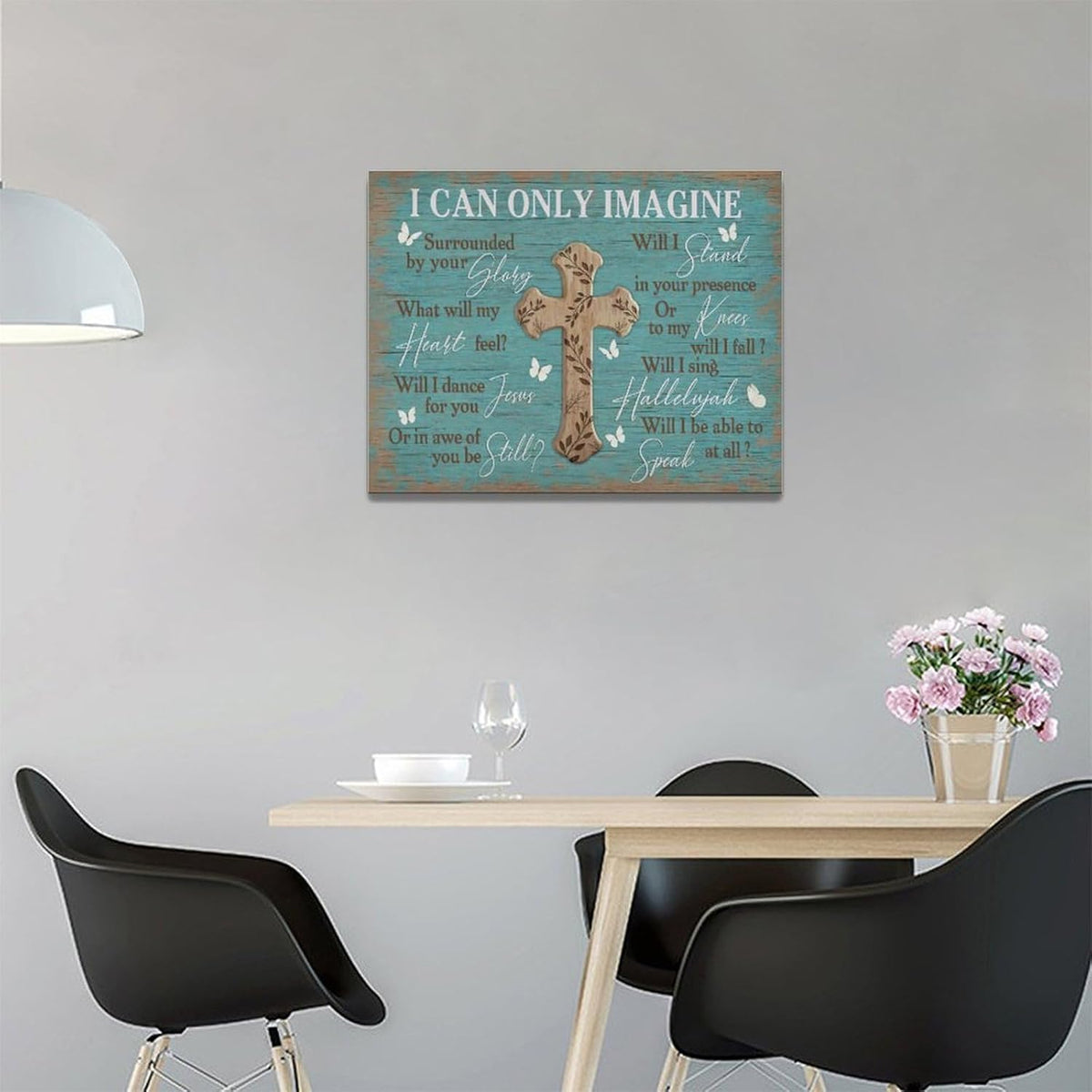 Rustic Christian Cross Wall Art I Can Only Imagine Pictures Farmhouse Butterfly Wall Decor Teal