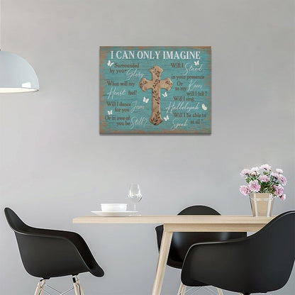 Rustic Christian Cross Wall Art I Can Only Imagine Pictures Farmhouse Butterfly Wall Decor Teal