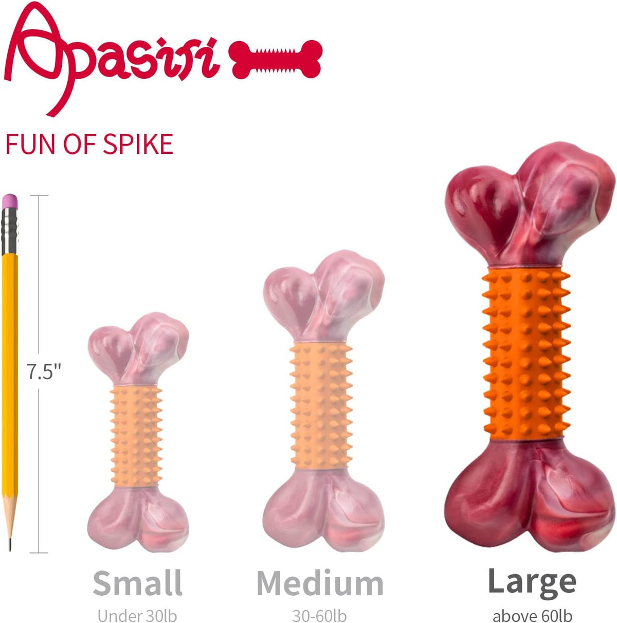 Apasiri Dog Toys for Aggressive Chewers Peanut Butter Flavored, 8" Tough Dog Chew Bone, Nylon &