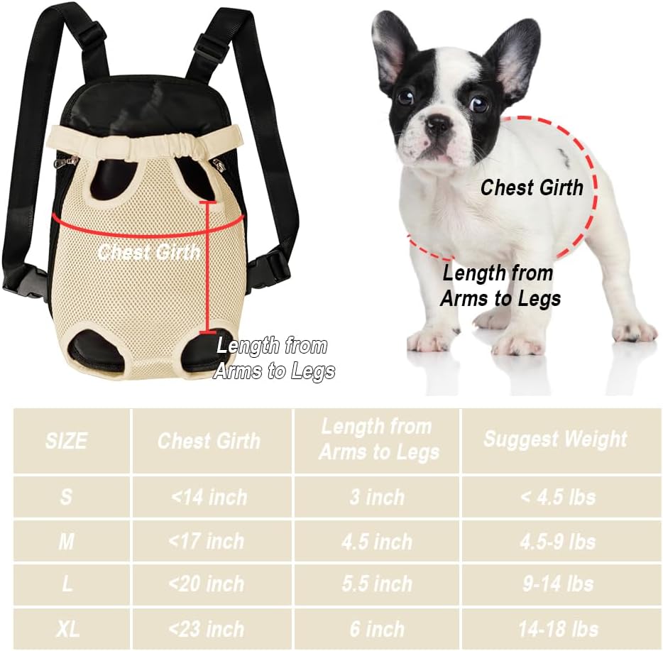 FEimaX Dog Carrier Backpack Pet Legs Out Front Cat Travel Bag, Adjustable Puppy Backpacks Carriers