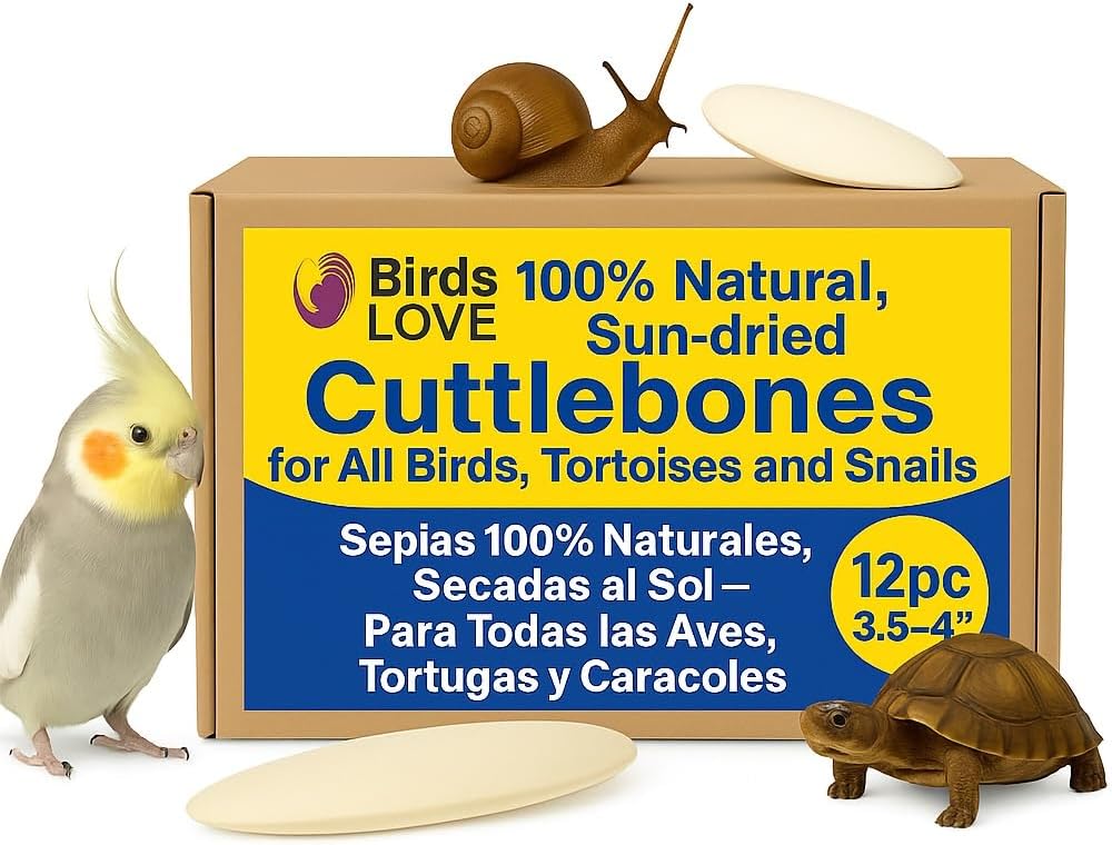 Birds LOVE Natural Cuttlebone – Premium Calcium & Trace Mineral Supplement for Avian Species