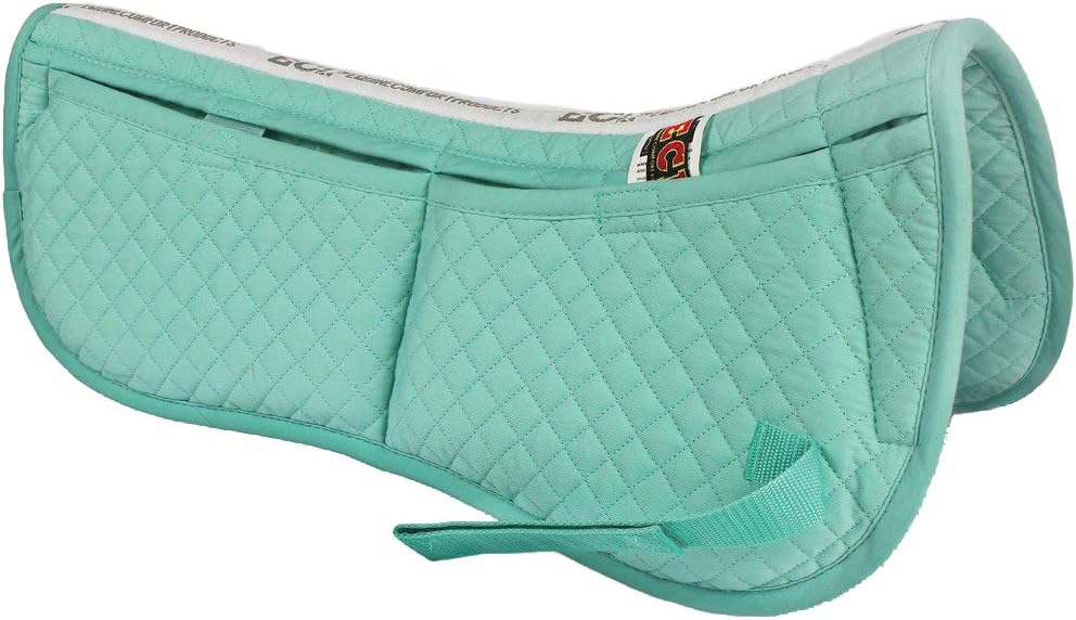 ECP Equine Comfort Products Adjustable Shock Absorbing Memory Foam Half Saddle Pad, Injury