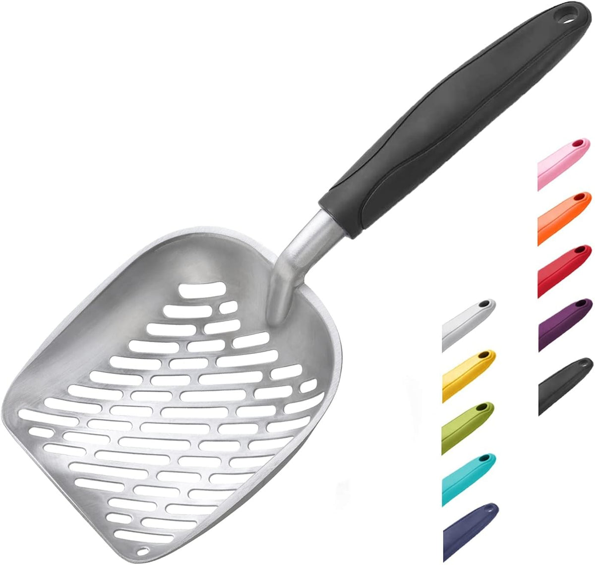 WePet Cat Litter Scoop, Aluminum Alloy Sifter, Kitty Metal Scooper, Deep Shovel with Diagonal