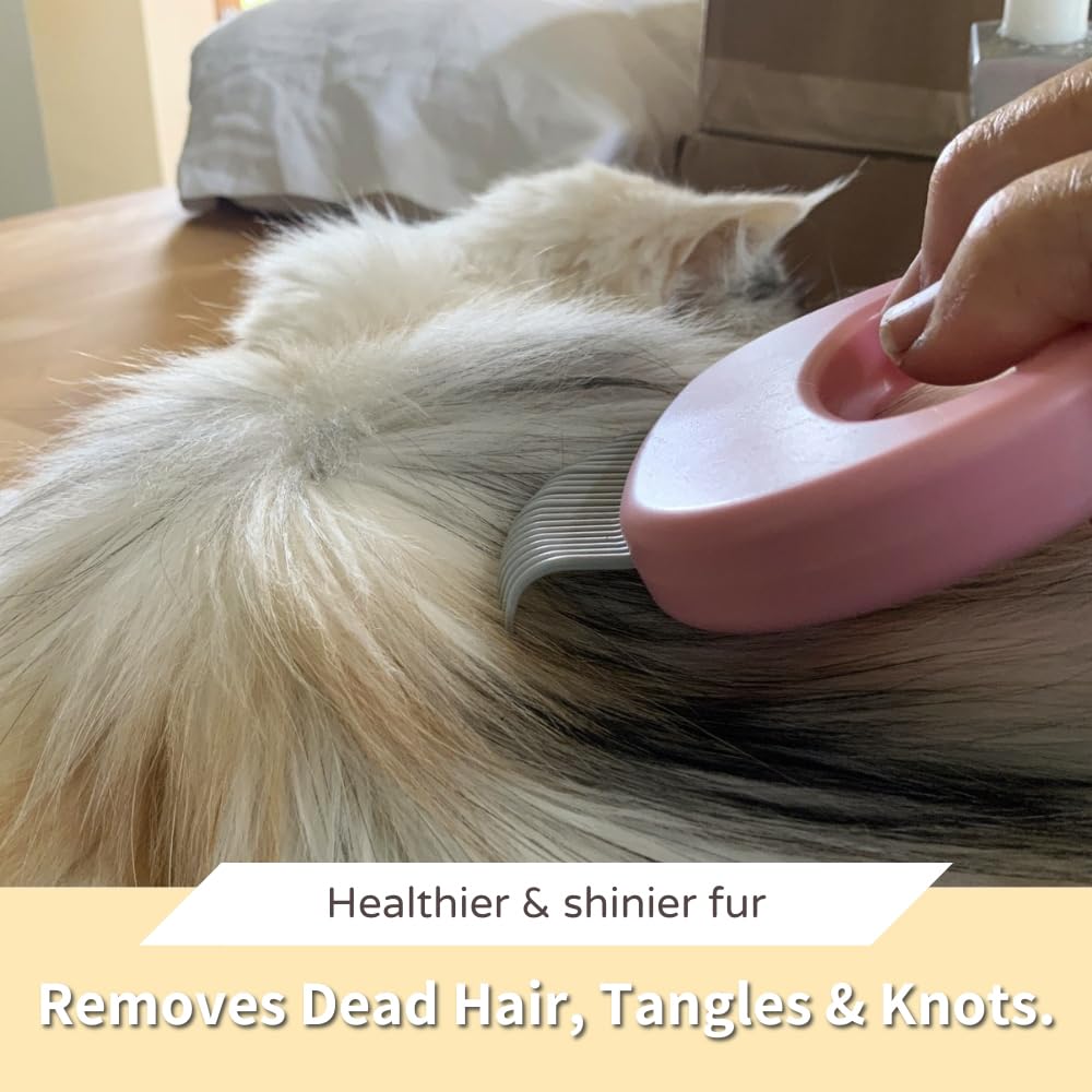 Leo's Paw The Original Pet Hair Removal Massaging Shell Comb Soft Deshedding Brush Grooming and