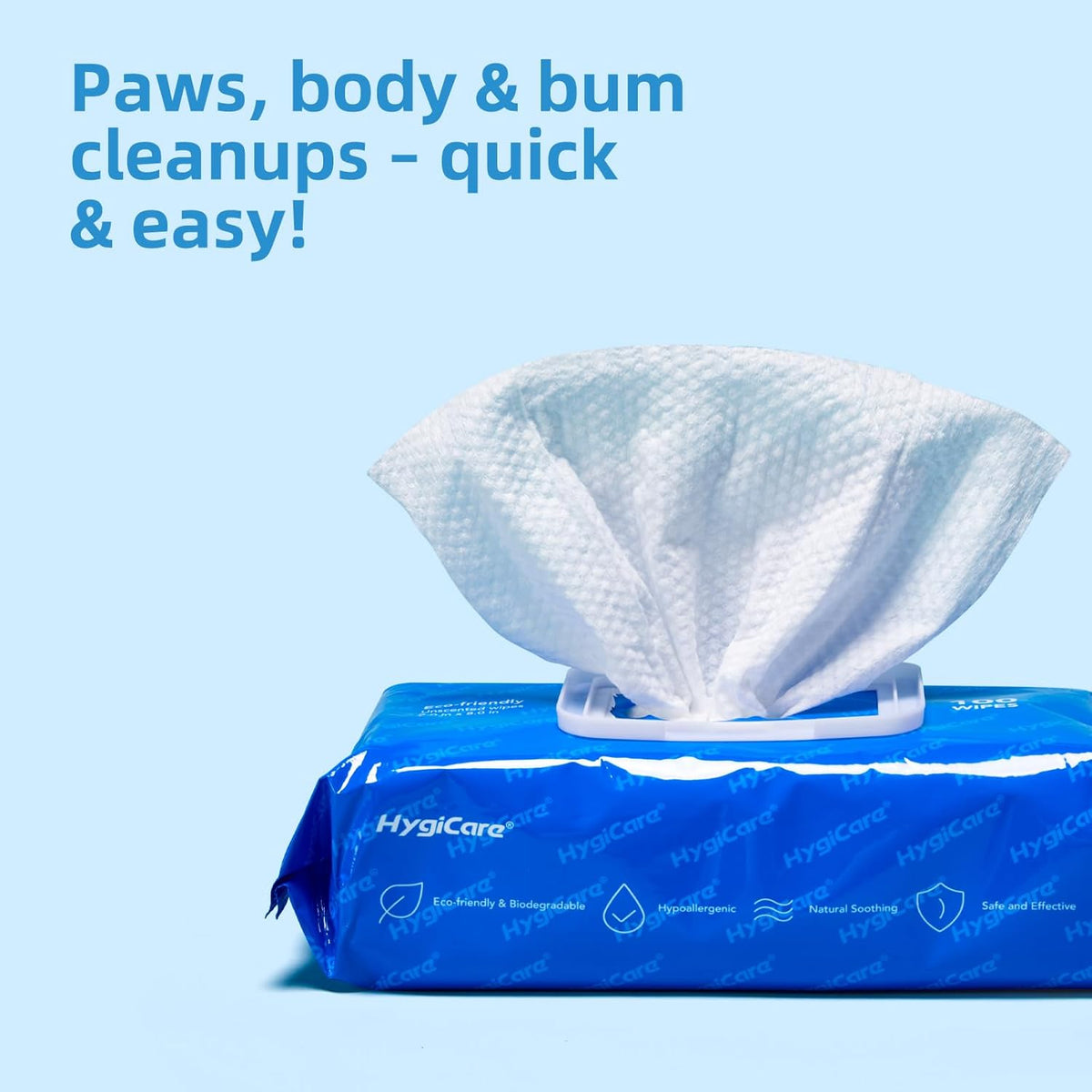 Pet Grooming Wipes for Dogs & Cats, 400 Count, 8"x8" Ultra Thick & Soft, Unscented, Hypoallergenic