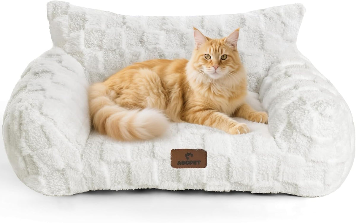 Cat Bed Cats Couch for Puppy and Kitten, Fluffy Pet Couch Small Dog Sofa Bed, Supportive Cat Sofa