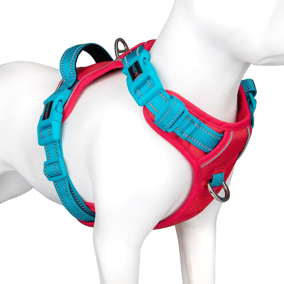 PHOEPET No Pull Dog Harness, Unique Colors Reflective Adjustable Dog Vest, with Soft Training