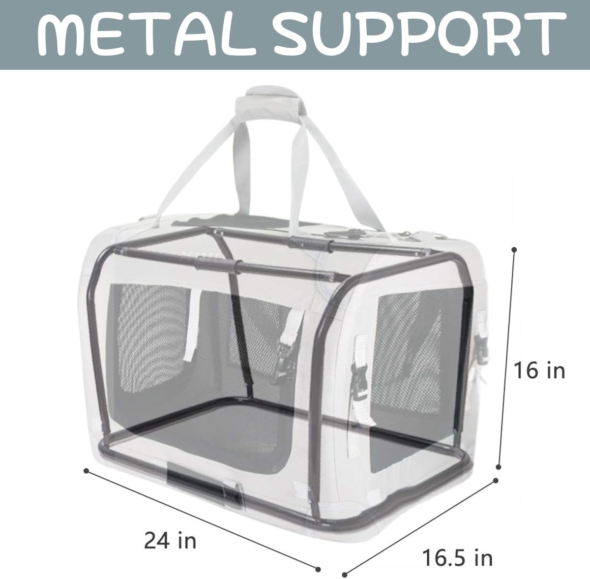 Extra Large Cat Carrier Soft Sided, Portable Small Dog Carrier for 2 Cats, 24"x16.5"x16" Car Travel