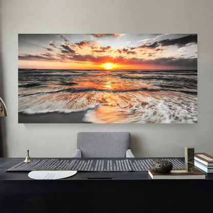 Yxbhhym-Large Pictures for Living Room Wall Decor Beach Wall Art Black and White Ocean Room Decor