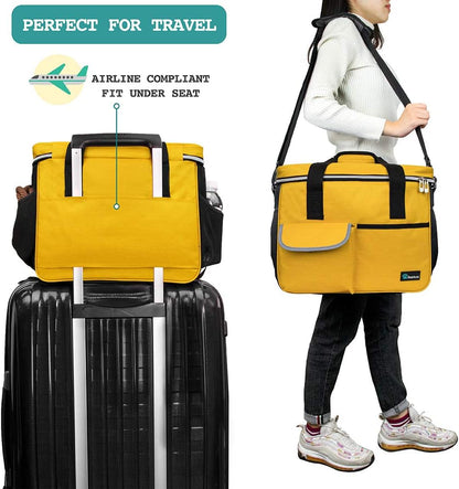 PetAmi Dog Travel Bag, Travel Pet Bag Organizer, Dog Food Travel Bag with Food Container and Bowls