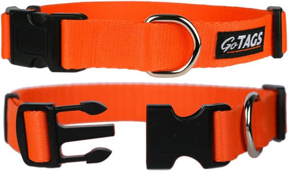 GoTags Dog Collars, Durable Solid Nylon Dog Collars in 5 Color Options and 4 Adjustable Sizes for