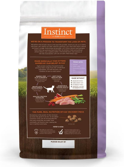 Instinct Original Kitten Dry Cat Food, Raw Coated Kibble, High Protein, Grain Free Recipe - Real