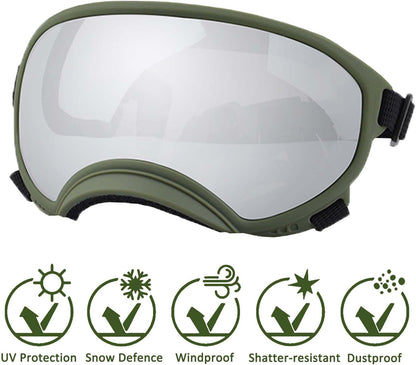 Medium Dog Sunglasses with Adjustable Strap UV Protection, Winproof Dog Puppy Sunglasses, Suitable