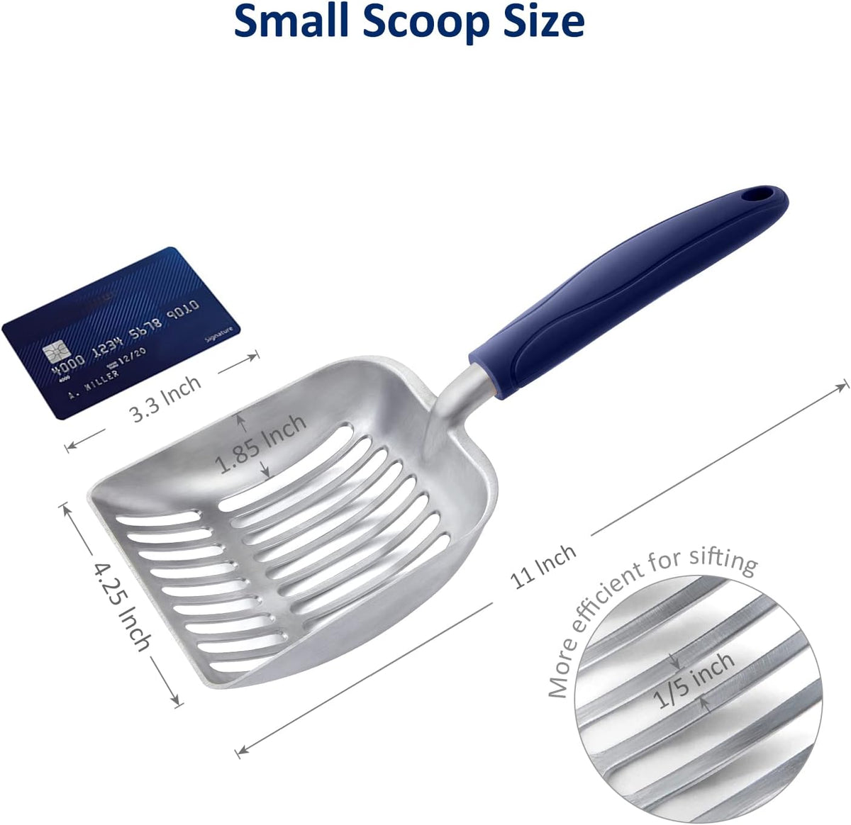 WePet Cat Litter Scoop, Aluminum Alloy Sifter, Kitty Metal Scooper, Deep Shovel, Long Handle, Poop