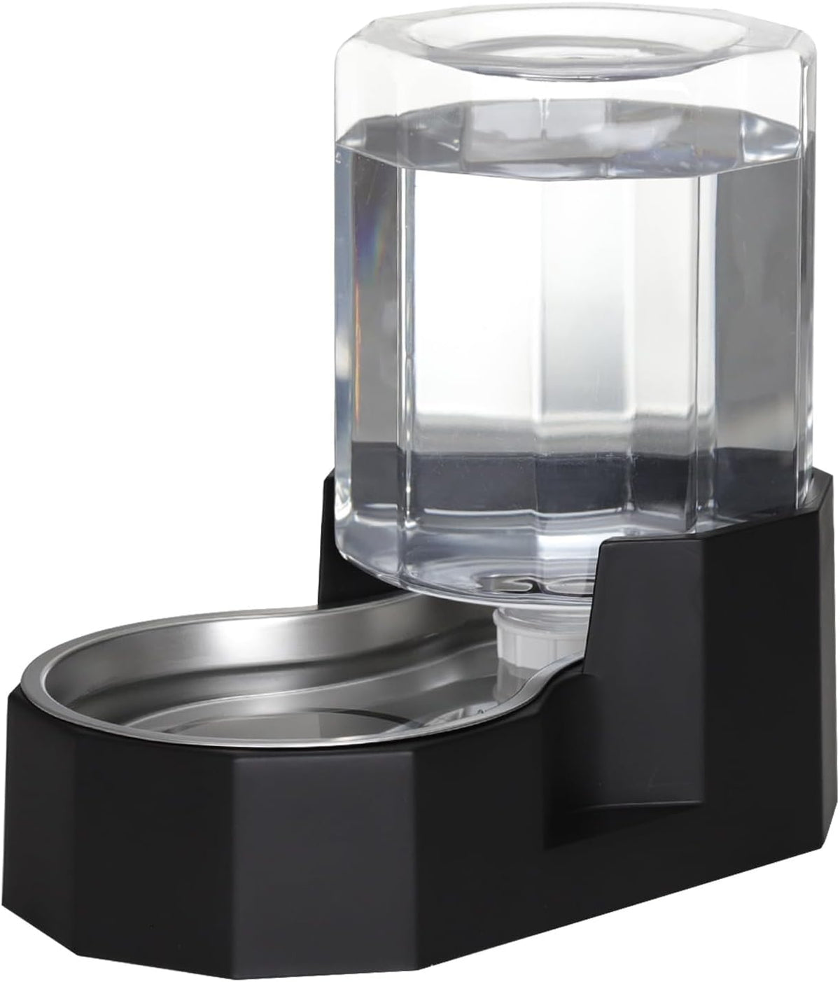 Sfozstra Gravity Water Bowl Dispenser : Automatic 5L Black Cat Stainless Steel Feeder Without