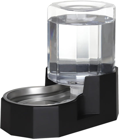 Sfozstra Gravity Water Bowl Dispenser : Automatic 5L Black Cat Stainless Steel Feeder Without