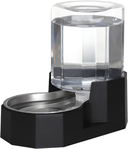 Sfozstra Gravity Water Bowl Dispenser : Automatic 5L Black Cat Stainless Steel Feeder Without