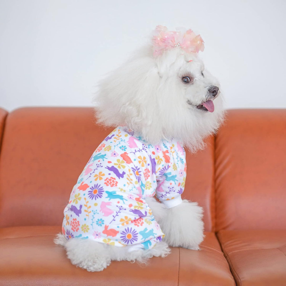 CuteBone Small Dogs Outfit Soft Puppy Onesies Pjs Dog Easter Rabbit Pajamas Pet Coat Cat Apparel