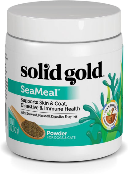 Solid Gold Cat & Dog Multivitamin Powder - Kelp Powder, Omega 3 & Vitamins for Dental, Digestive