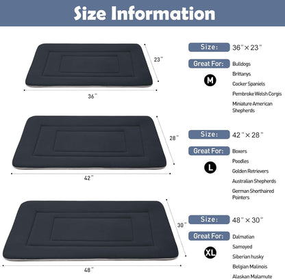 JoicyCo Soft Dog Bed Crate Pad Mat, 48 in Non-Slip Bottom Washable for Extra Large Dogs, Pet